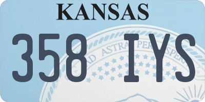 KS license plate 358IYS