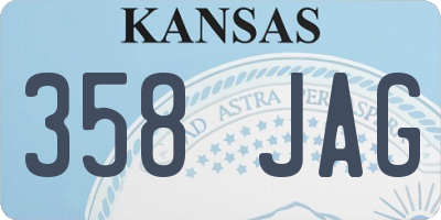 KS license plate 358JAG