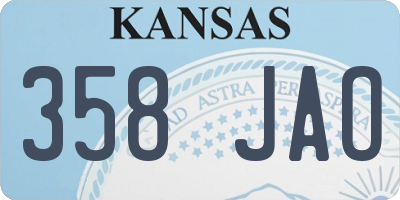 KS license plate 358JAO