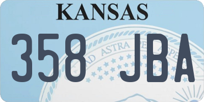 KS license plate 358JBA