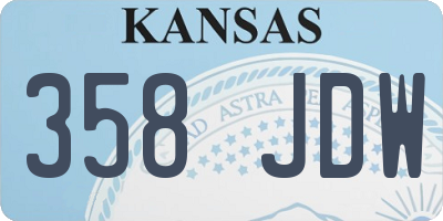 KS license plate 358JDW