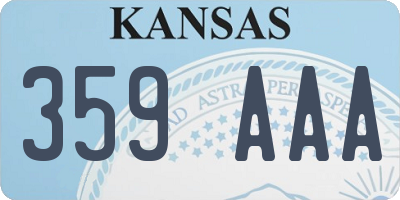 KS license plate 359AAA