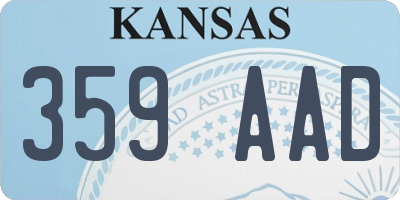 KS license plate 359AAD