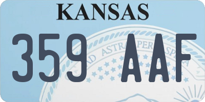 KS license plate 359AAF