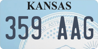KS license plate 359AAG