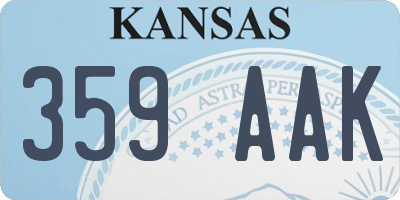 KS license plate 359AAK