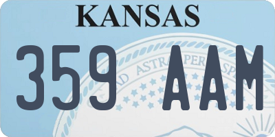 KS license plate 359AAM