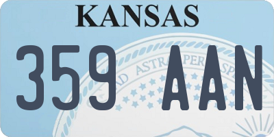 KS license plate 359AAN