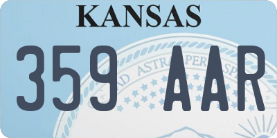 KS license plate 359AAR