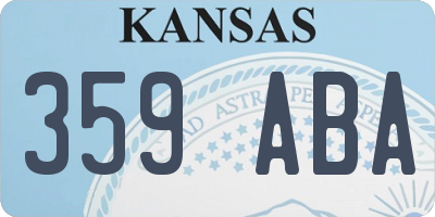 KS license plate 359ABA