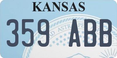 KS license plate 359ABB