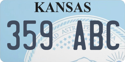 KS license plate 359ABC