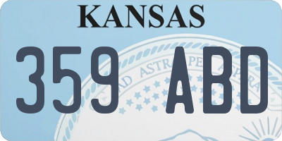 KS license plate 359ABD