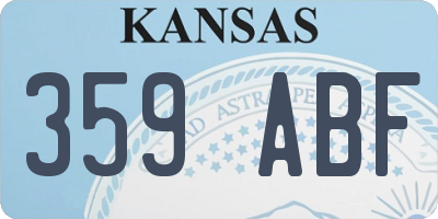KS license plate 359ABF