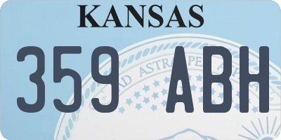 KS license plate 359ABH