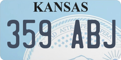 KS license plate 359ABJ