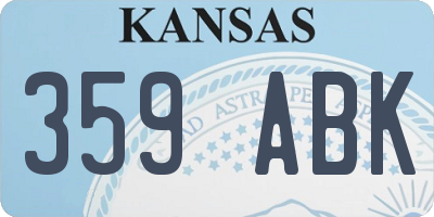 KS license plate 359ABK
