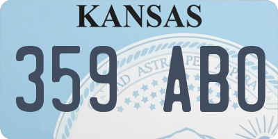 KS license plate 359ABO