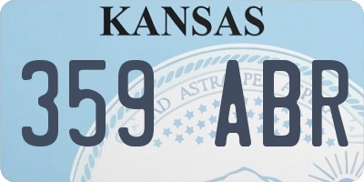 KS license plate 359ABR