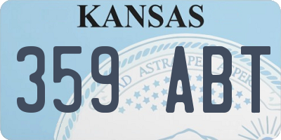 KS license plate 359ABT