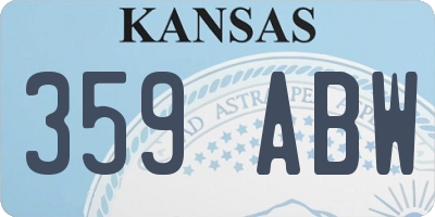 KS license plate 359ABW