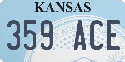 KS license plate 359ACE