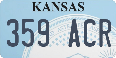 KS license plate 359ACR