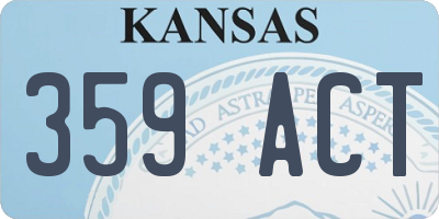 KS license plate 359ACT