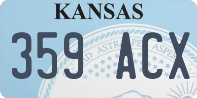 KS license plate 359ACX