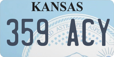 KS license plate 359ACY