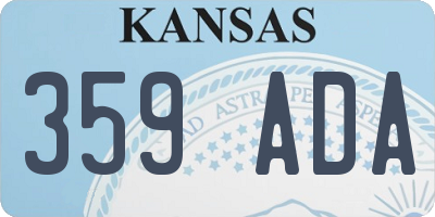 KS license plate 359ADA