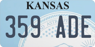 KS license plate 359ADE