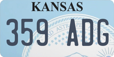 KS license plate 359ADG