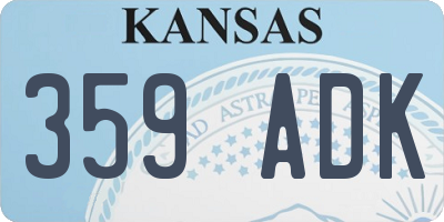 KS license plate 359ADK