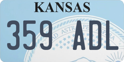 KS license plate 359ADL