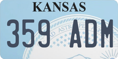 KS license plate 359ADM