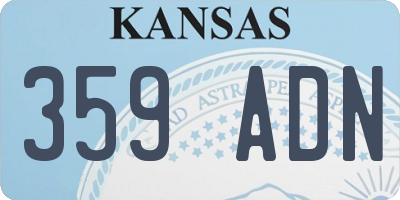 KS license plate 359ADN
