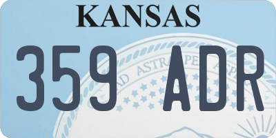KS license plate 359ADR
