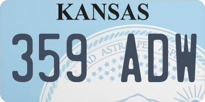 KS license plate 359ADW