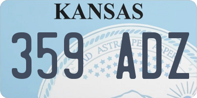 KS license plate 359ADZ