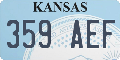 KS license plate 359AEF