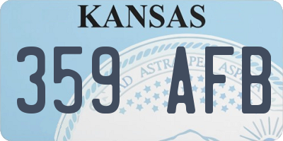 KS license plate 359AFB