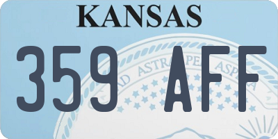KS license plate 359AFF