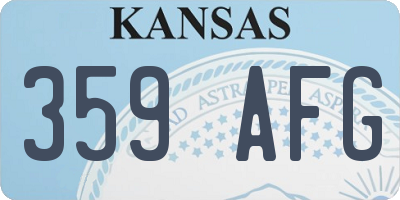 KS license plate 359AFG