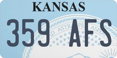 KS license plate 359AFS