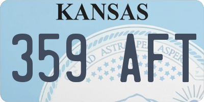 KS license plate 359AFT