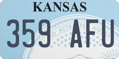 KS license plate 359AFU