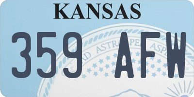 KS license plate 359AFW