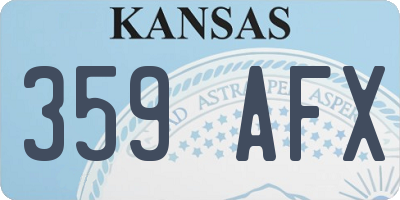 KS license plate 359AFX