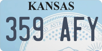 KS license plate 359AFY